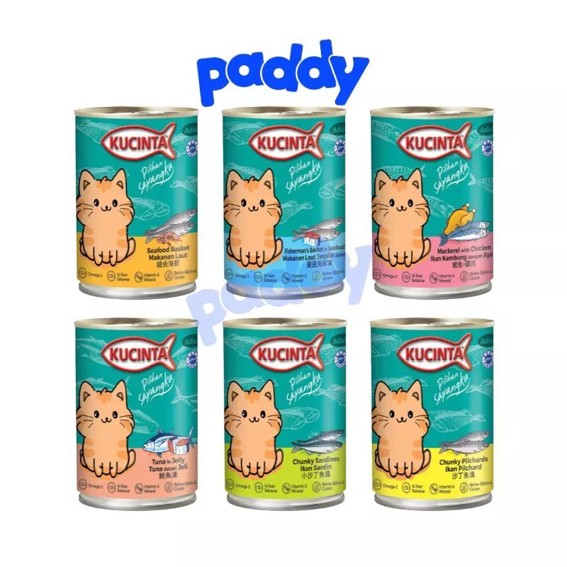 Pate Mèo Kucinta Từ Cá Thật - Malaysia (Lon 400g)