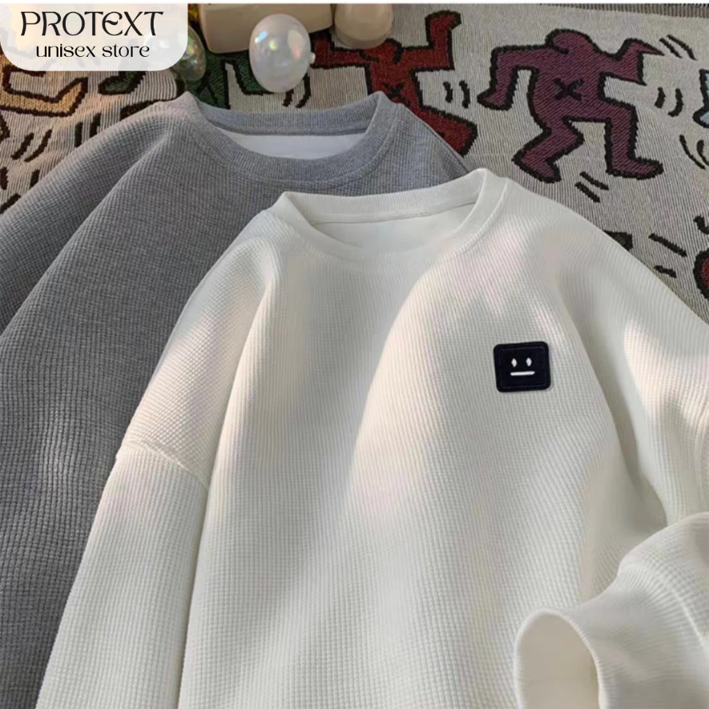 Áo Dài Tay Vải Tổ Ong Cao Cấp Thêu Mặt Cười Ngực Áo Thương Hiệu Protex phong Cách Năng Động, Cá Tính H3