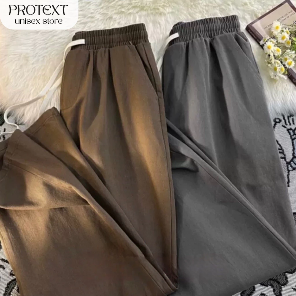 Quần Dài Kaki Ống Rộng PROTEX Có Cạp Chun Và Dây Rút Điều Chỉnh Phù Hợp Nam Nữ Q4