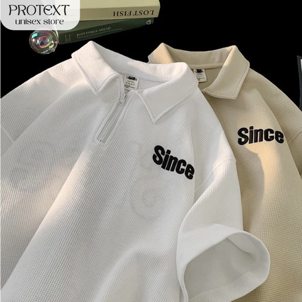 Áo Polo Cổ Bẻ Vải Tổ Ong Thêu Chữ SINCE Trước Ngực Thương Hiệu Protex Thời Trang Nam Nữ Cao Cấp