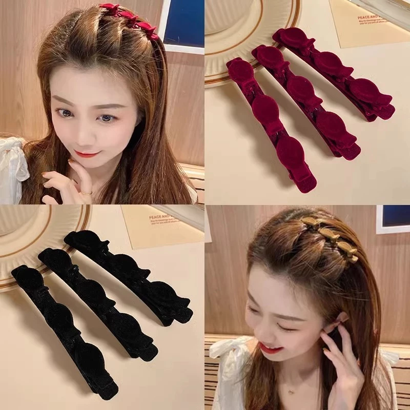 Kẹp Tóc 3 Kẹp Nhỏ, Kẹp Tóc Mái Nhung Cho Nữ Nhỏ Xinh Cute Tiểu Thư Dễ Thương