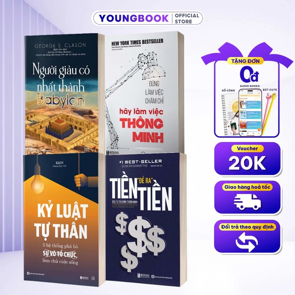 Bộ Sách 4 Cuốn Tự Chủ Tài Chính - Cách Để Tiền Bạc Làm Việc Cho Mình: Chăm Chỉ, Kỷ Luật, Babylon, Tiền Đẻ Tiền