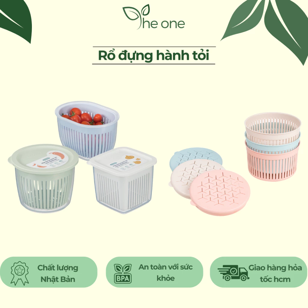 Hộp đựng hành tỏi Inochi, chất liệu nhựa nguyên sinh an toàn chịu nhiệt tốt, hộp đựng đồ khô tủ lạnh