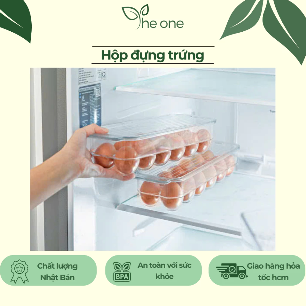 Khay đựng trứng inochi cao cấp, Khay đựng trứng 12 quả, 14 quả thông minh kèm nắp đậy