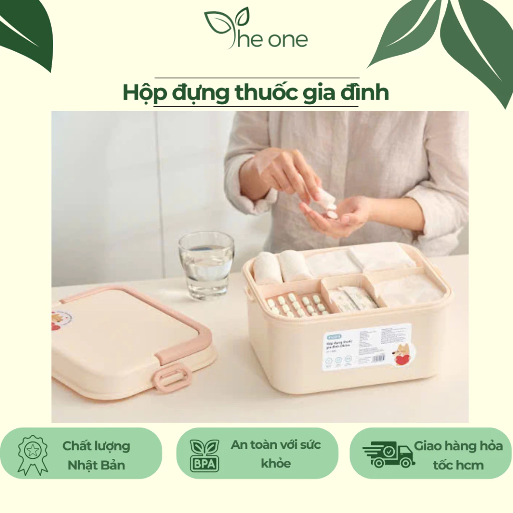 Hộp đựng thuốc Inochi cao cấp, hộp thuốc 2 tầng, thiết kế nhỏ gọn tinh tế, nhựa nguyên sinh an toàn