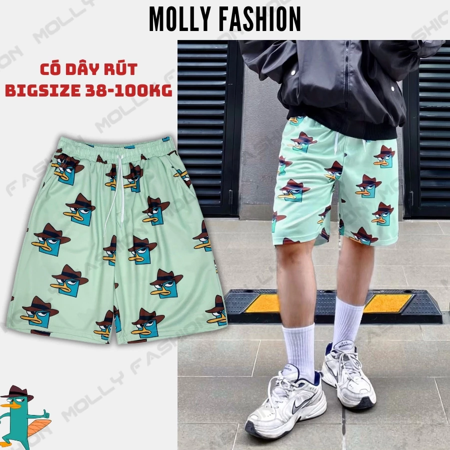 Quần đùi nam nữ MOLLY FASHION Bigsize 38-100kg, quần short mặc nhà mặc nhóm đi biển B1