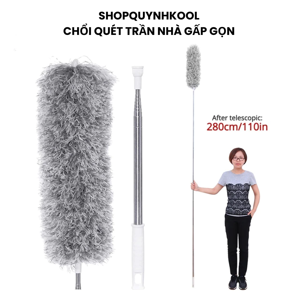 Chổi Quét Trần Nhà Gấp Gọn DIDOOGLT 2m8 Lau Bụi Quét Trần Nhà Có Thể Gấp Gọn Tiện Lợi