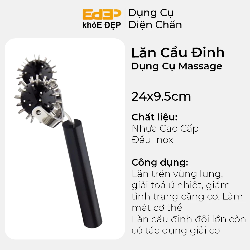 Lăn đinh đôi lớn -dụng cụ diện chẩn mát xa cổ vai gáy, giảm mỡ bụng, thon gọn đùi, bắp tay, giảm căng cơ...