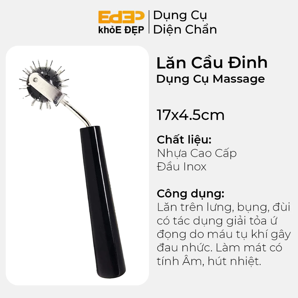 Dụng cụ diện chẩn Lăn cầu đinh đơn lớn - massage chân, tay, lưng, có tác dụng giải toả ứ đọng do máu tụ khí gây đau nhức