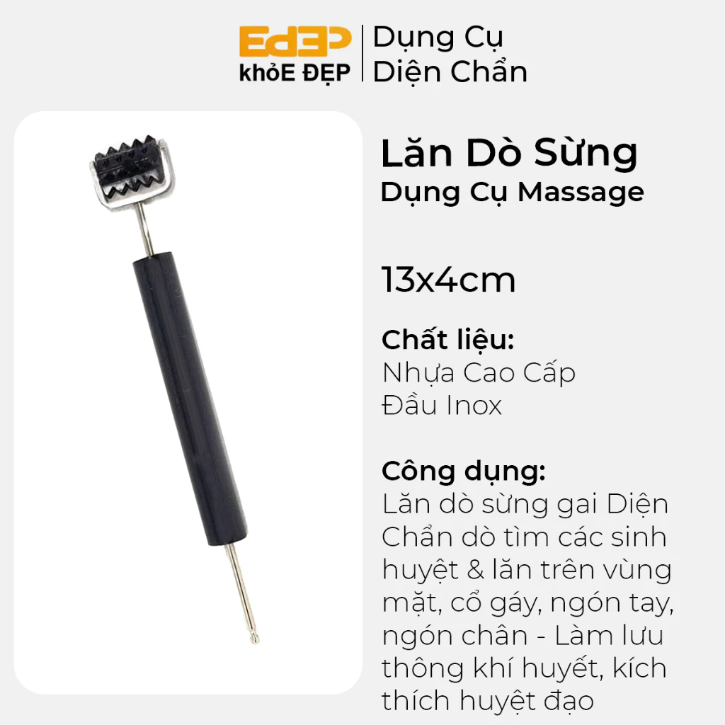 Dụng cụ diện chẩn - lăn dò sừng loại 1 (dụng cụ diện chẩn chính hãng giá tốt, hàng loại 1, cây sao chổi, dò day...)