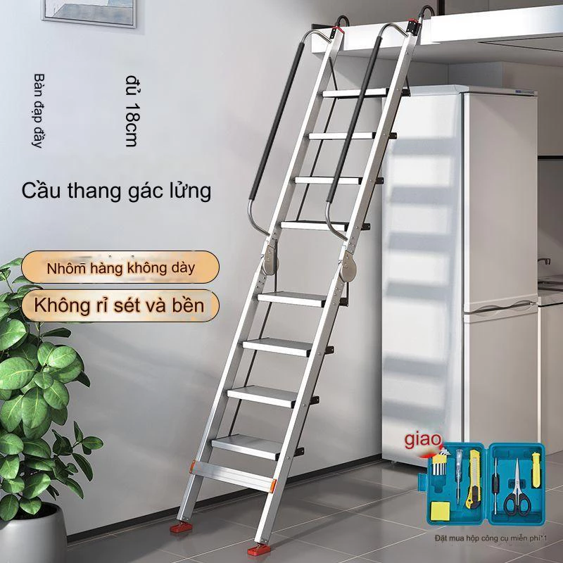 Thang gác xếp gấp gọn chất liệu Bằng Hợp Kim Nhôm siêu dày