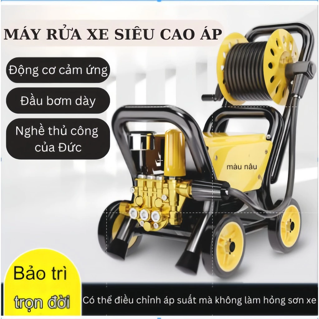 Máy Rửa Xe cho gia đình  Công Suất 3000W , Tầm Phun Xa 10M, Có kèm dây cao áp