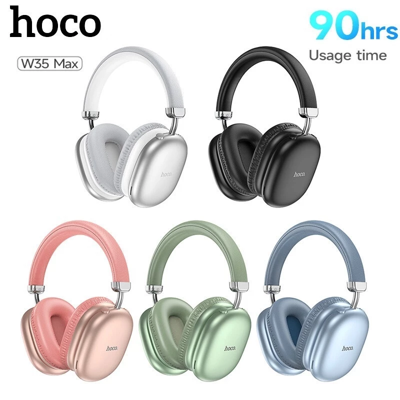 Tai nghe Chụp Tai Bluetooth w35 max 90h nghe nhạc chơi game gọi điện có màu đen, trắng, hồng