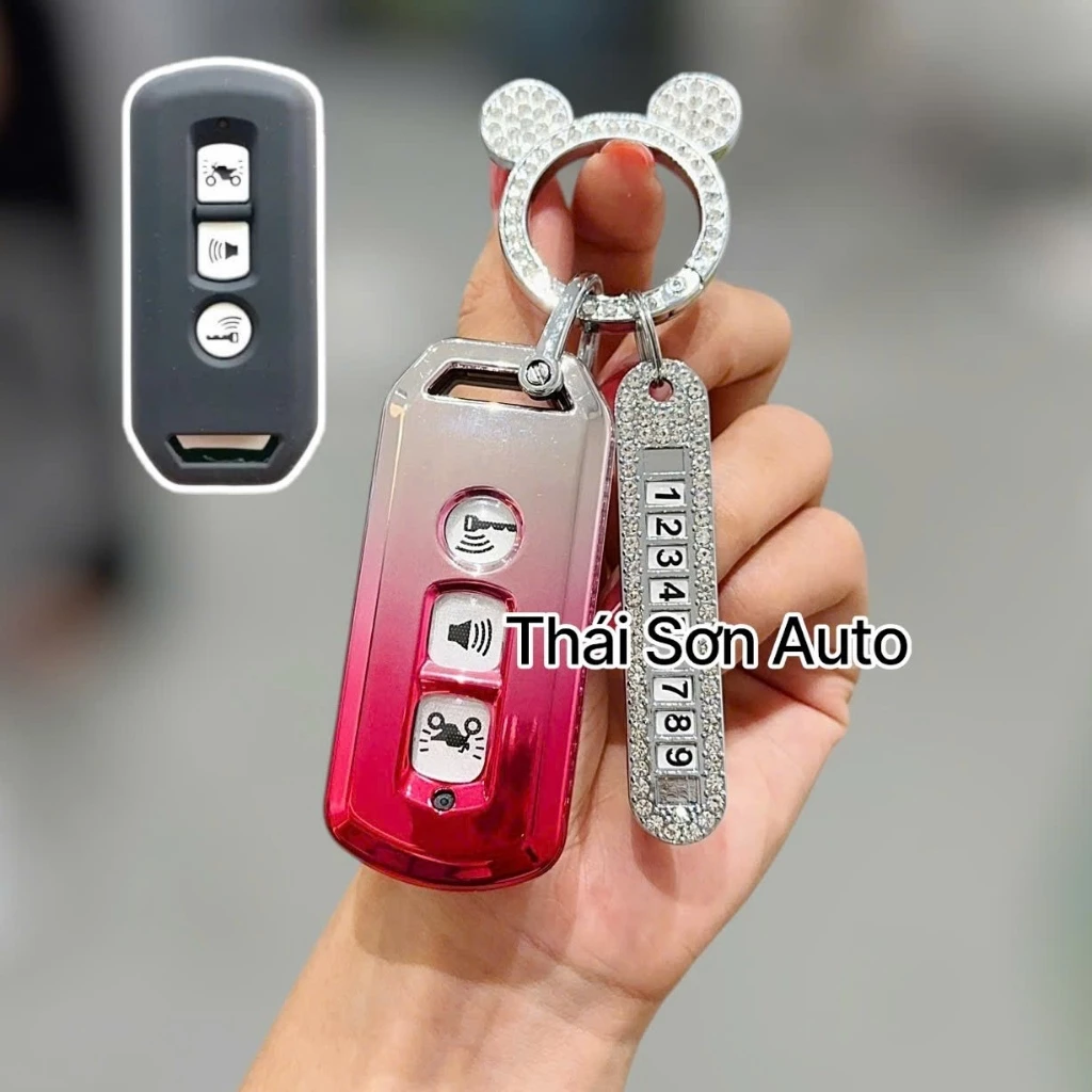 Ốp Chìa Khóa Xe Máy sh 300 150 125 forza 300 125 pcx150 2018 sh mode (chìa 3 nút bấm màu Ombre)
