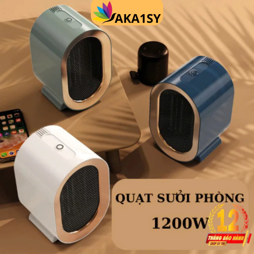 Máy Sưởi Mini Sử Dụng Công Nghệ Gốm PTC,Công Suất 1200W Làm Ấm Thông Minh AKA1SY