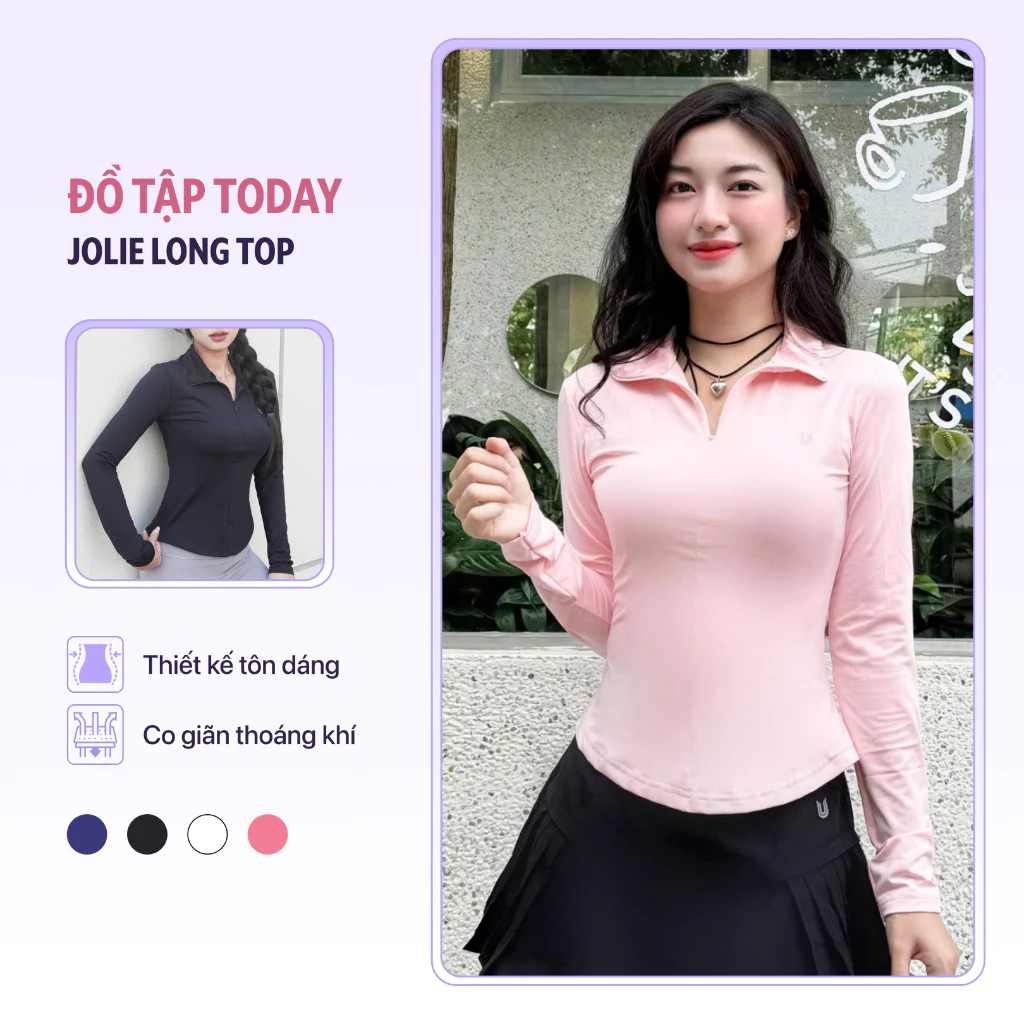 [XẢ KHO GIÁ SỐC] Áo thể thao nữ tay dài Jolie Long Top Today U Wear dáng ôm body thấm hút mồ hôi không nhăn