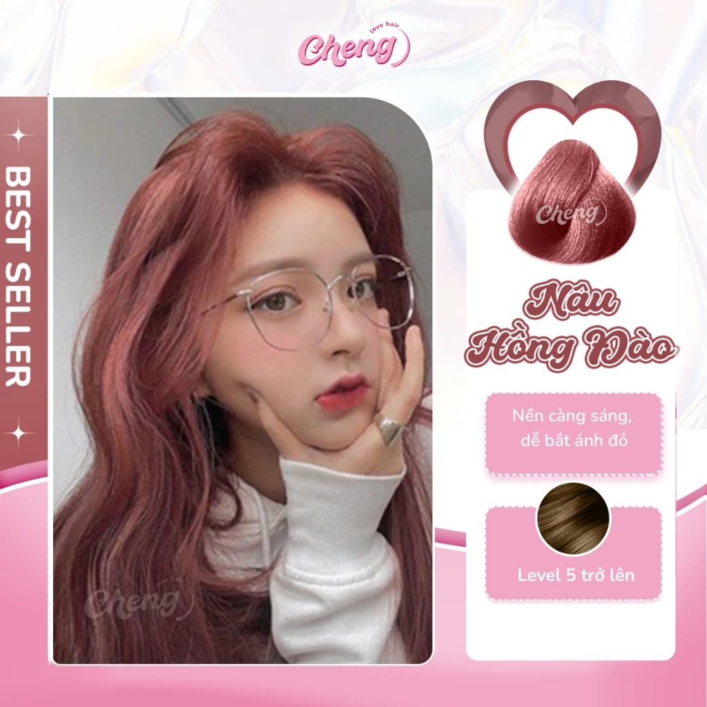 Thuốc Nhuộm Tóc Màu NÂU HỒNG ĐÀO Không Tẩy | Chenglovehair, Chenglovehairs