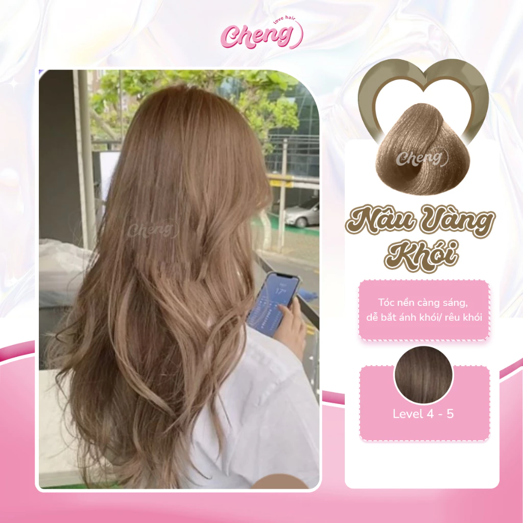 Thuốc Nhuộm Màu NÂU VÀNG ÁNH KHÓI Không Tẩy | Chenglovehair, Chenglovehairs