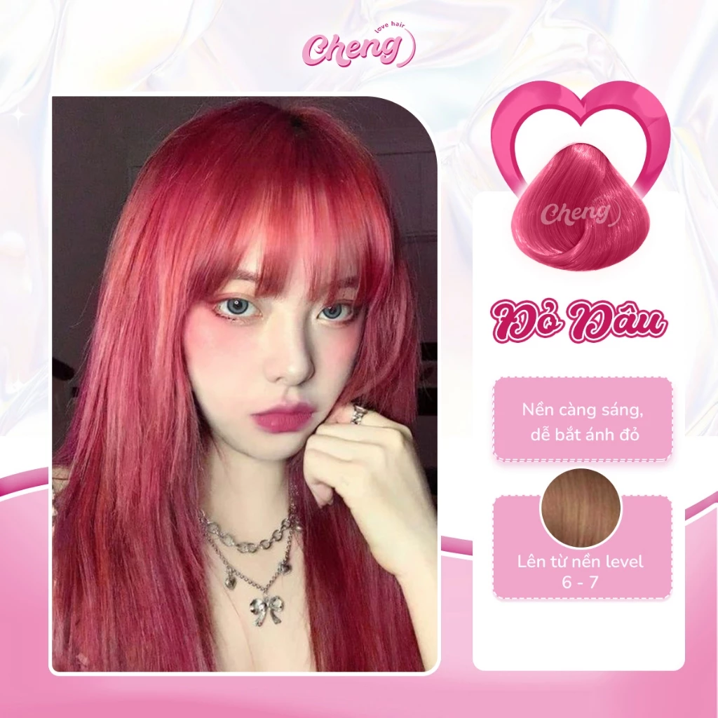Thuốc Nhuộm Tóc Màu ĐỎ DÂU Không Tẩy | Chenglovehair, Chenglovehairs