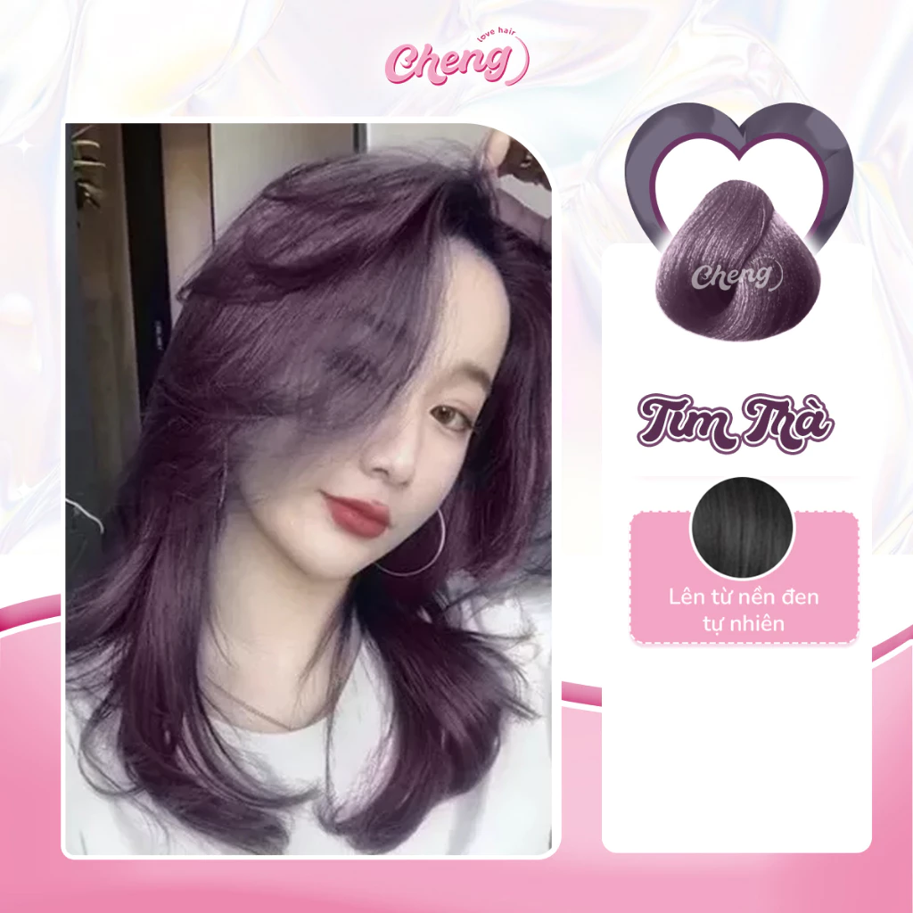 Thuốc Nhuộm Tóc Màu TÍM TRÀ Không Tẩy | Chenglovehair, Chenglovehairs