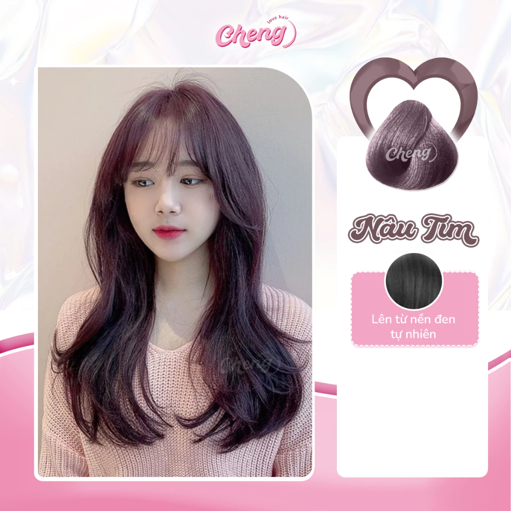 Thuốc Nhuộm Tóc Màu NÂU TÍM Không Tẩy | Chenglovehair, Chenglovehairs
