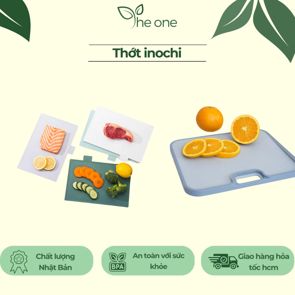 Thớt kháng khuẩn inochi cao cấp, thớt chống trượt, nhựa nguyên sinh kháng khuẩn, an toàn sức khỏe