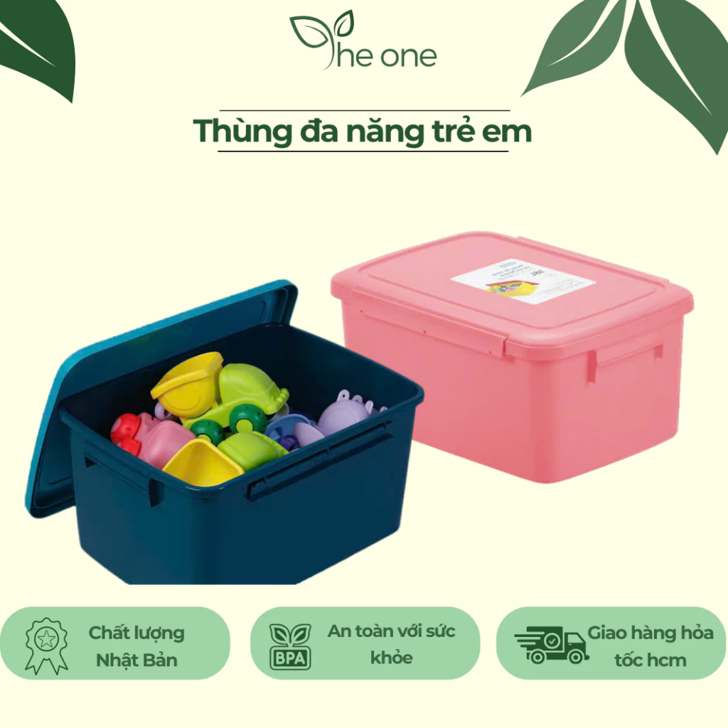 Thùng đa năng inochi cao cấp, thùng đựng đồ chơi, đựng quần áo trẻ em Inochi nhiều dung tích, nhựa nguyên sinh cao cấp