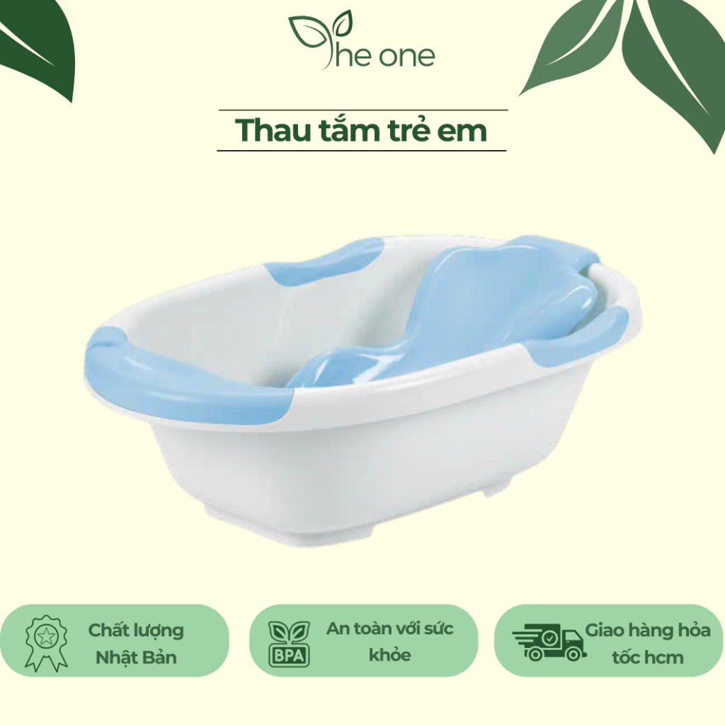 Thau tắm cho bé inochi cao cấp Notoro Plus chính hãng chậu nhựa cho em bé tắm, nhựa PP kháng khuẩn