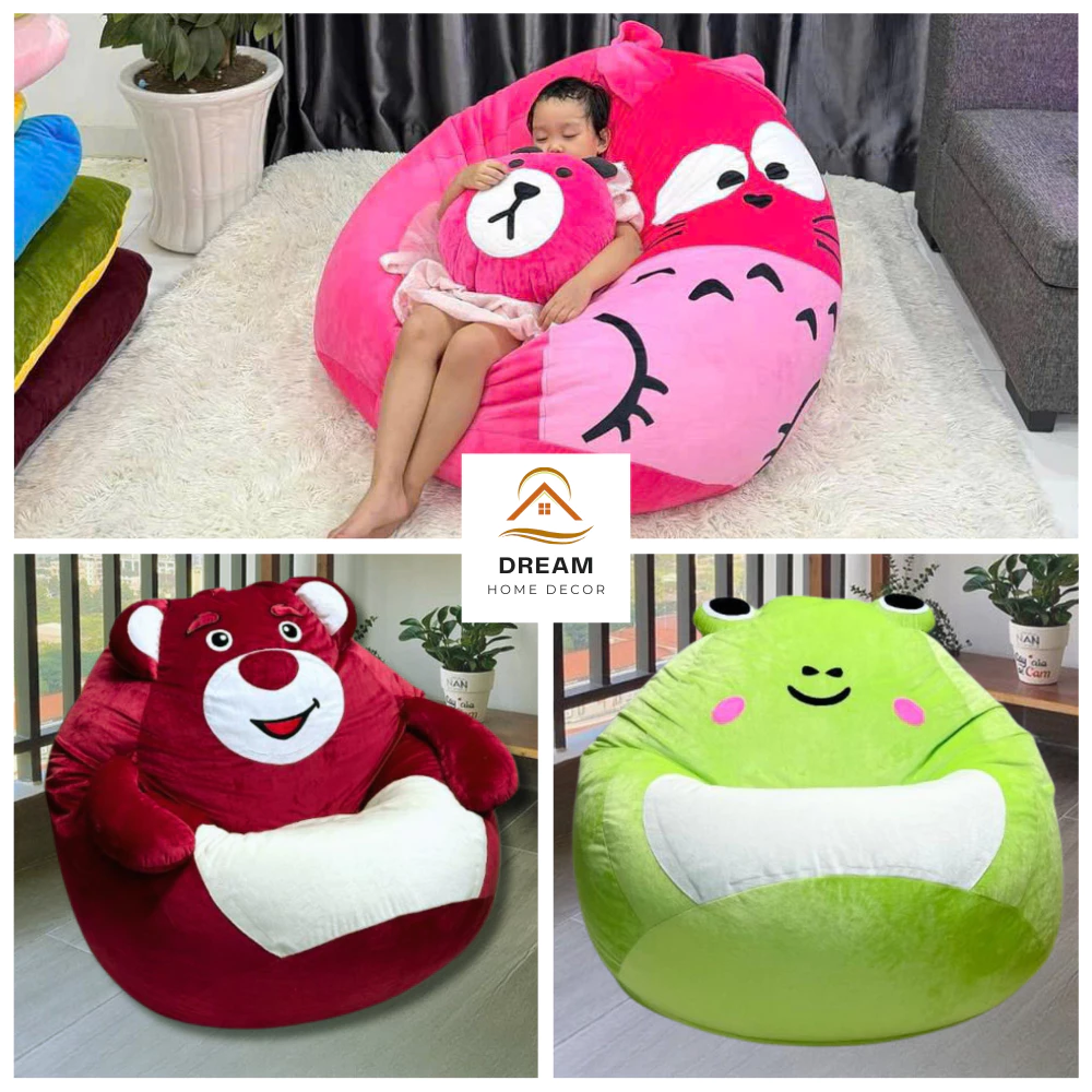 [Giá Tốt Nhất] Ghế Lười Hạt Xốp DREAM HOME Mềm Mại Hình Thú Dễ Thương Đọc Sách, Xem Phim, Thư Giãn Cao Cấp