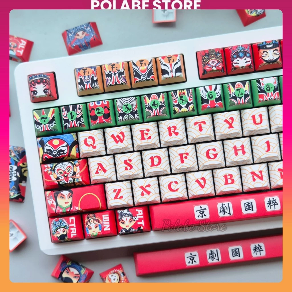 Keycap Peking Opera Guochao XDA Profile bàn phím cơ Polabe Store Keycap Cherry Kinh Kịch Mặt Nạ