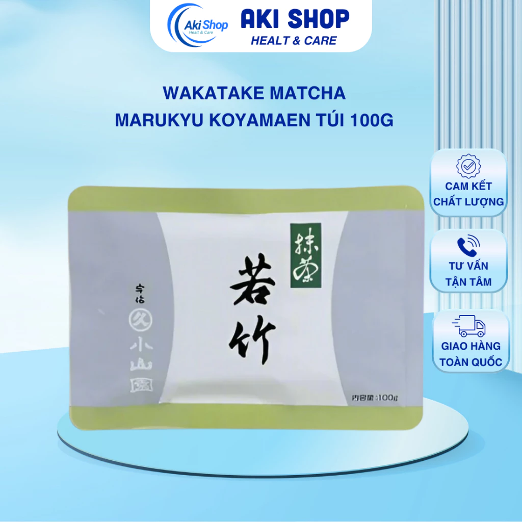 Wakatake Matcha Marukyu Koyamaen Túi 100g Nhật Bản |Aki Shop Healt & Care
