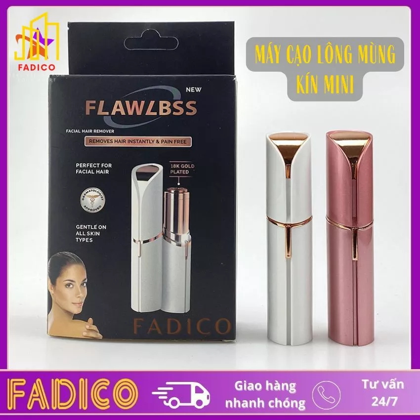 Máy cạo lông mini,máy tẩy lông mini, máy triệt lông mini FLAWLLESS cho nam nữ nhỏ gọn tiện lợi-fadico