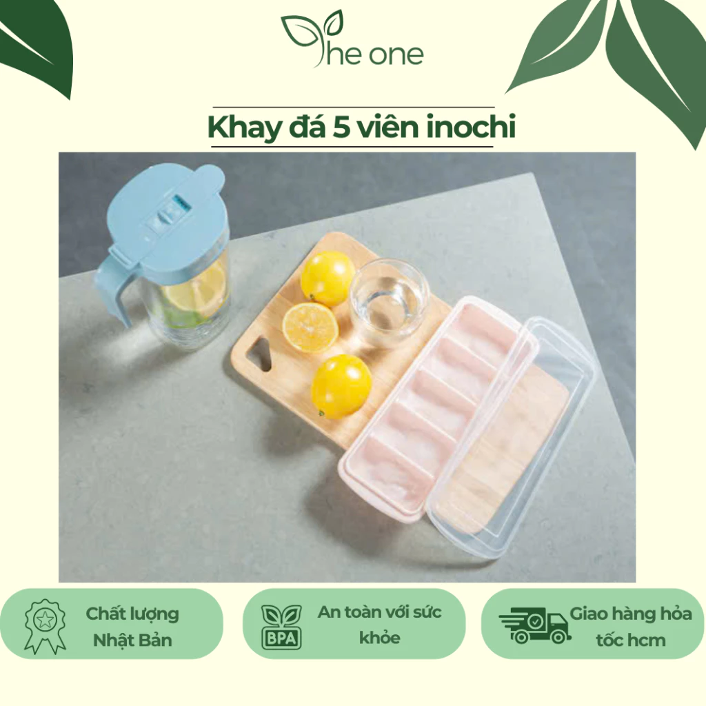 Khay làm đá có nắp inochi, Thiết kế tiện gọn, xếp gọn diện tích, tách đá dễ dàng