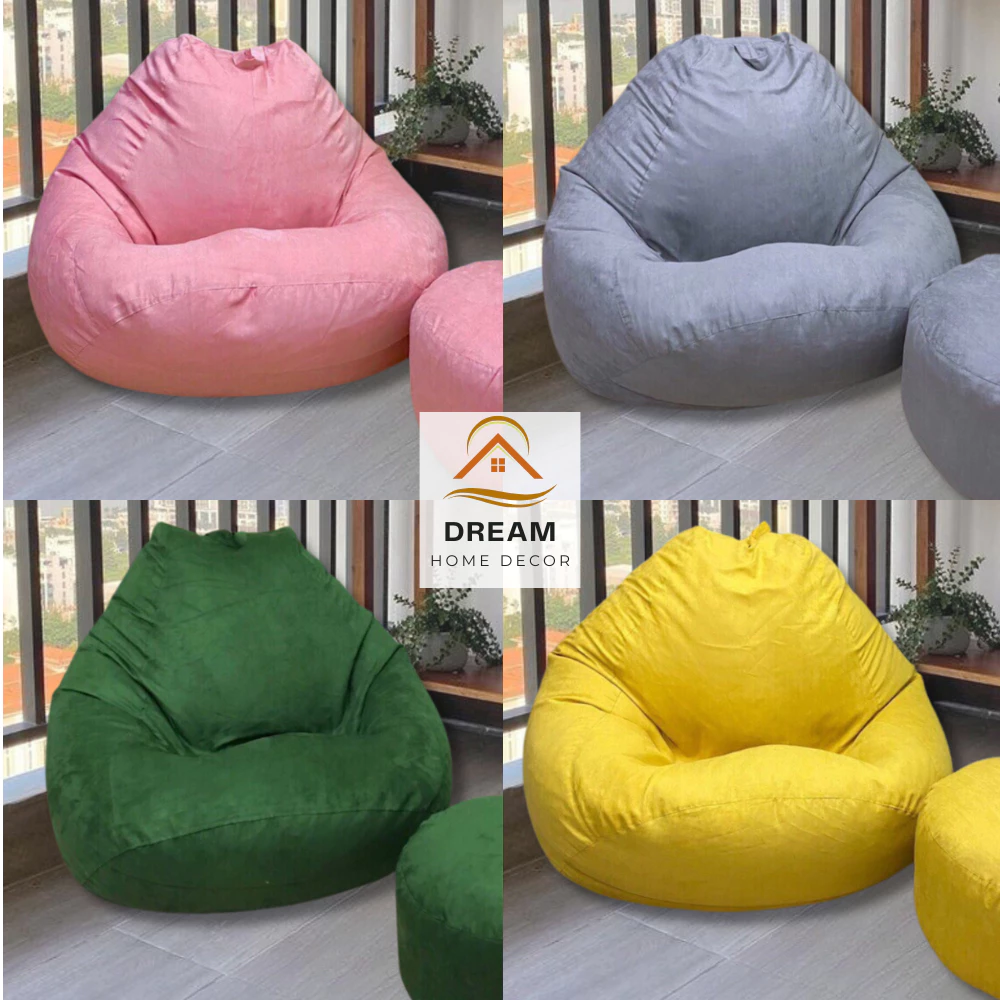 [Hỏa Tốc HCM] Vỏ Ghế Lười Hạt Xốp Nhung Hàn Mềm Mịn Đọc Sách, Xem Phim Thư Giãn Cao Cấp Nhiều Màu Sắc Giá Tốt