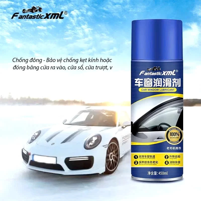 Chai xịt dầu bôi trơn bảo dưỡng gioăng cao su cửa kính ô tô fantastic Xml 450ml