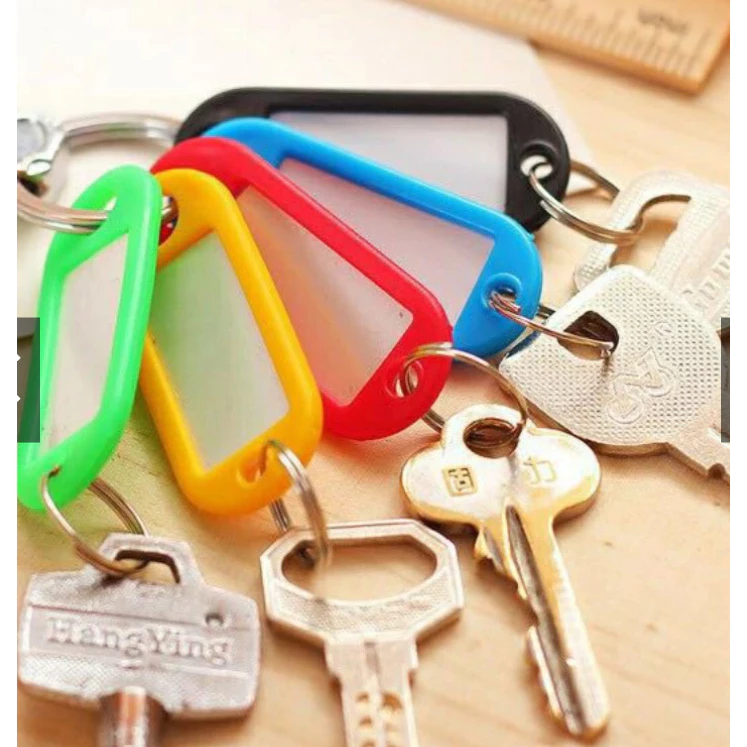 10 Móc khóa thẻ ghi chú, đánh dấu chìa khóa, thẻ tên name tag ghi nhớ thông tin [màu ngẫu nhiên]