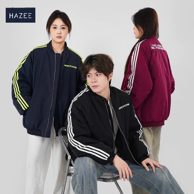 Áo khoác Bomber nam nữ HAZEE chần bông cao cấp, áo khoác Varsity unisex cho người từ 45-95kg - MÃ AK09