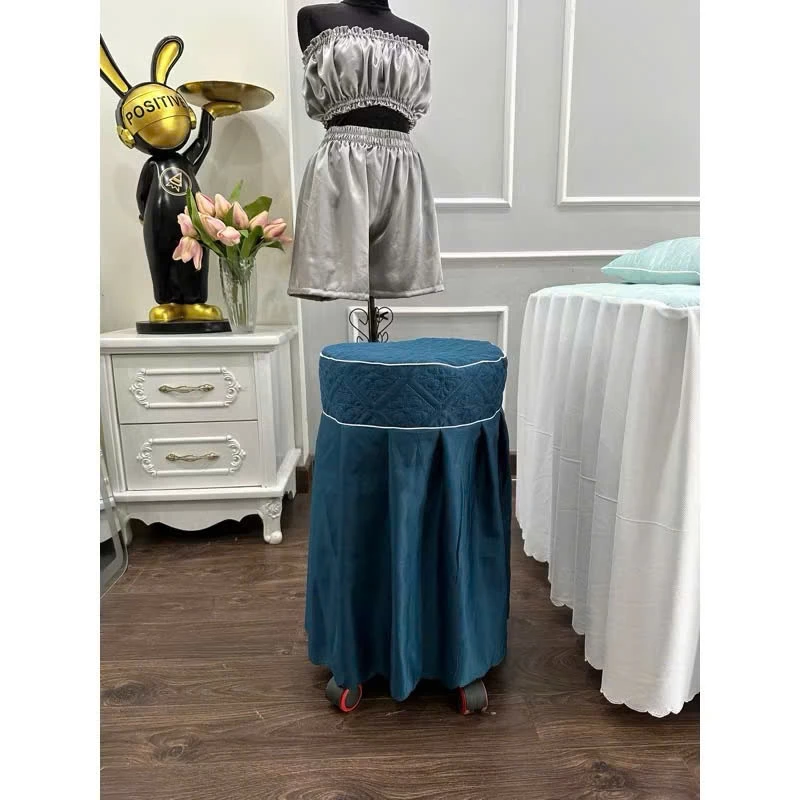 Ga bọc ghế ngồi spa, ga ghế xoay, hình tròn, chất cotton, đường kính 32cm