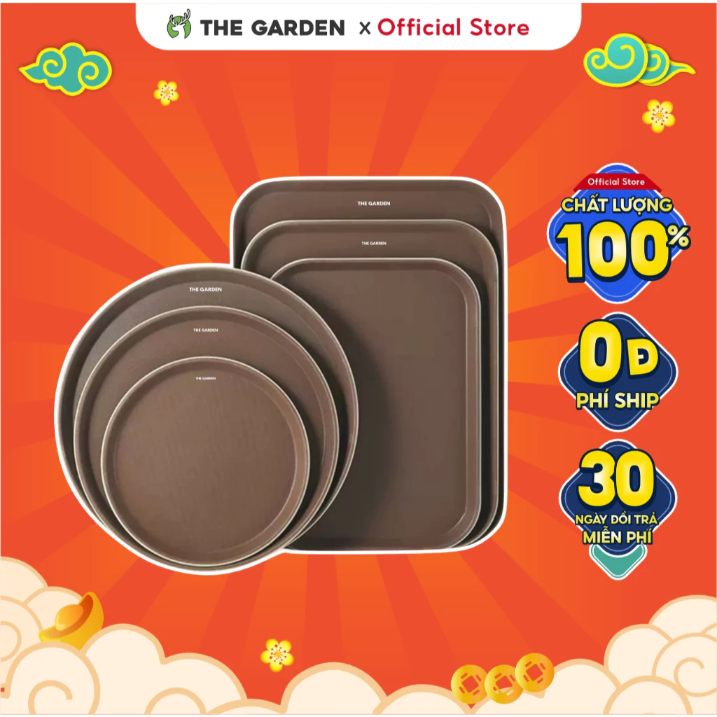 Khay Nhựa Chống Trượt bưng bê đồ uống phục vụ cao cấp đủ size - THE GARDEN IGWT