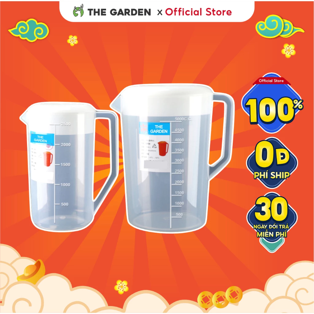 Ca đong có nắp cứng THE GARDEN IGWT x GREENBAR dung tích 2500ml 5000ml - Dụng cụ pha chế chính hãng