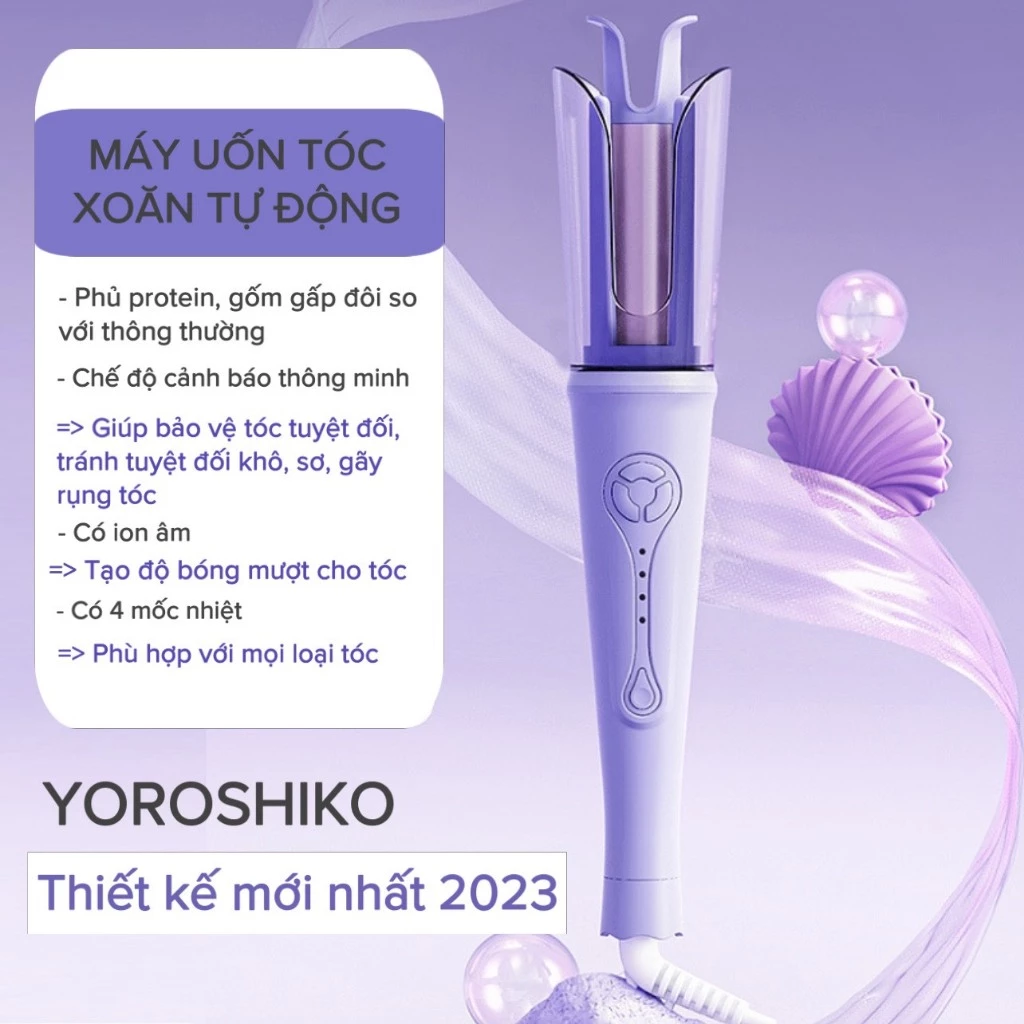 Máy uốn tóc tự động Yoroshiko có ion âm bảo vệ tóc Bảo Hành 24 tháng