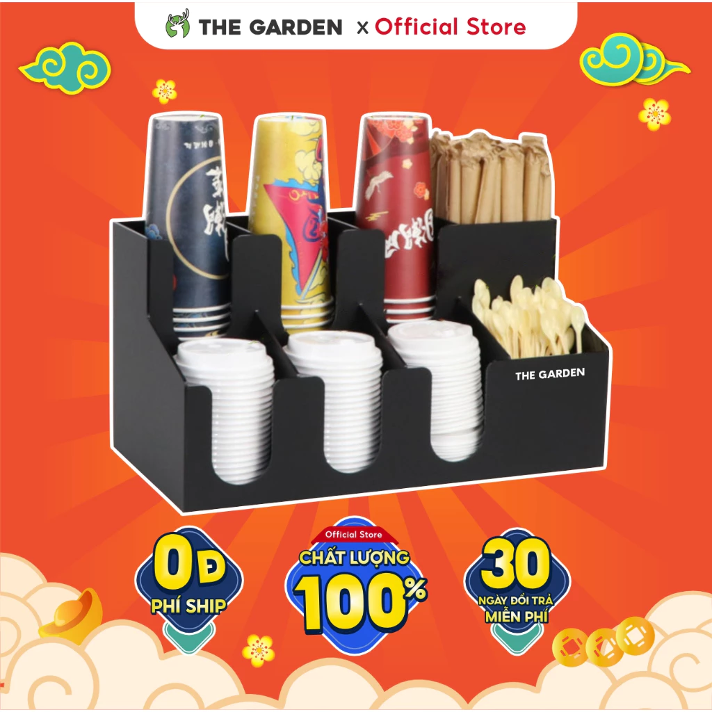 Kệ Úp Để Cốc Trà Sữa THE GARDEN nhựa cao cấp 9 Ngăn 2 Tầng