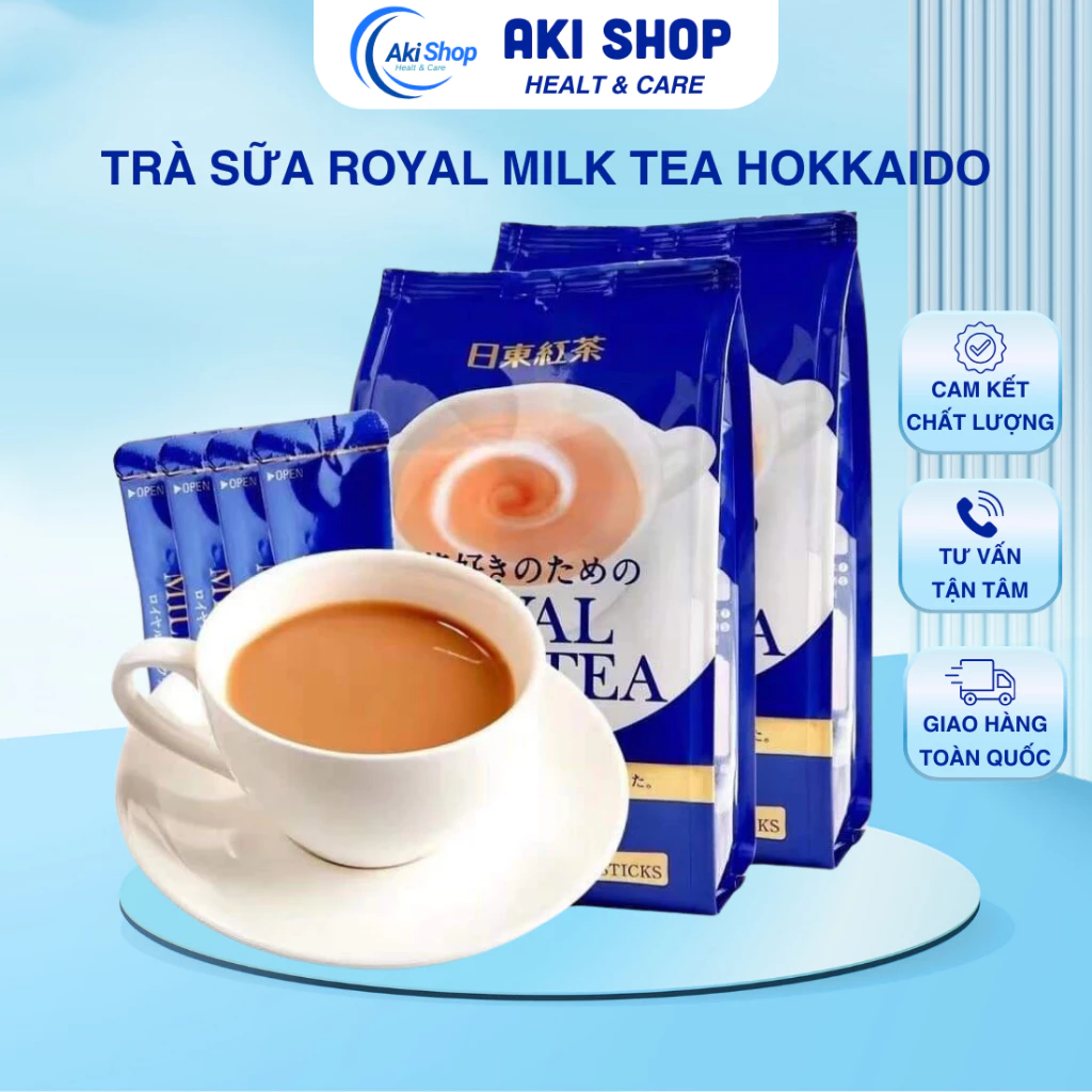Trà Sữa Sạch Hoàng Gia Royal Milk Tea Hokkaido Nhât Bản Bịch 8 Gói |Aki Shop Healt & Care