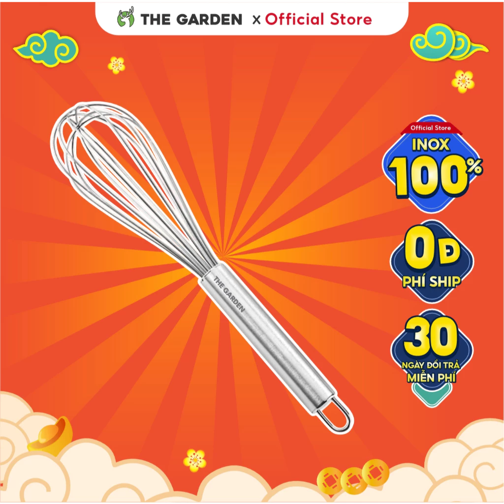 Phơi đánh trứng bằng tay thép không gỉ đủ size - THE GARDEN