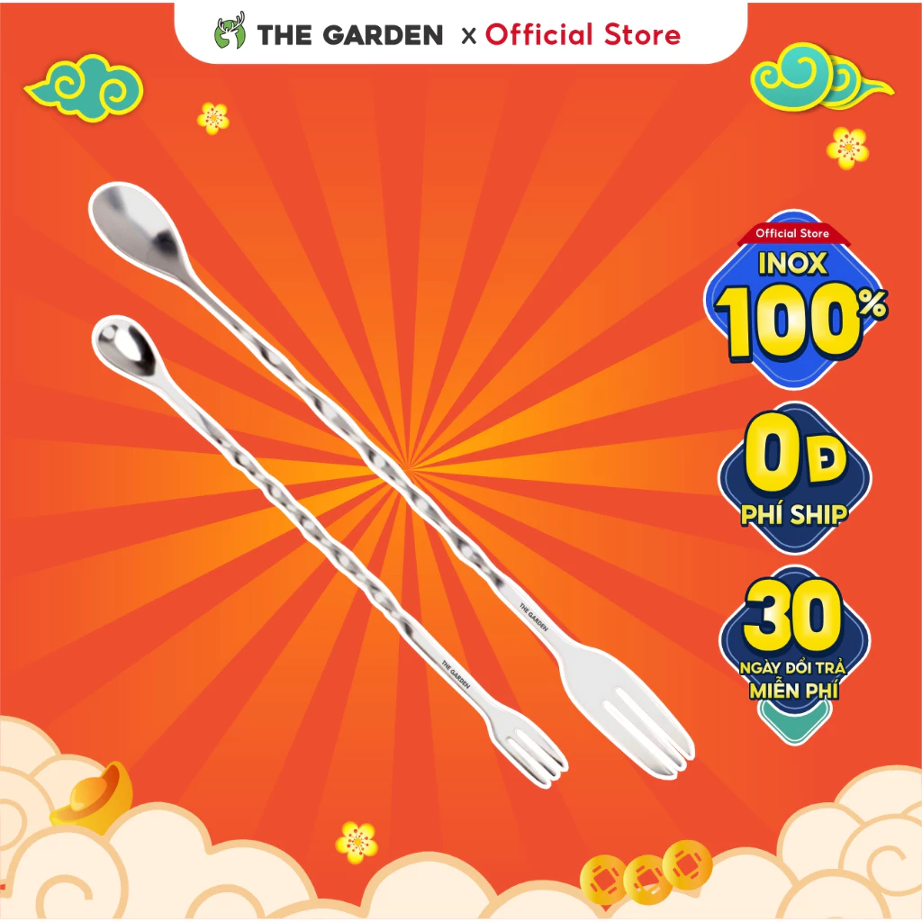Muỗng, Thìa pha chế, thìa khuấy bar spoon THE GARDEN 26cm hoặc 32cm