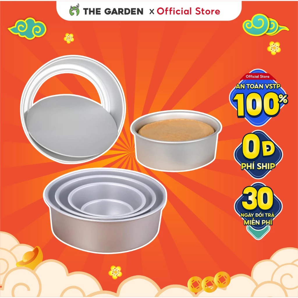 Khuôn tròn đế rời nhôm đúc nướng bánh THE GARDEN IGWT x GREENBAR nhiều size cỡ