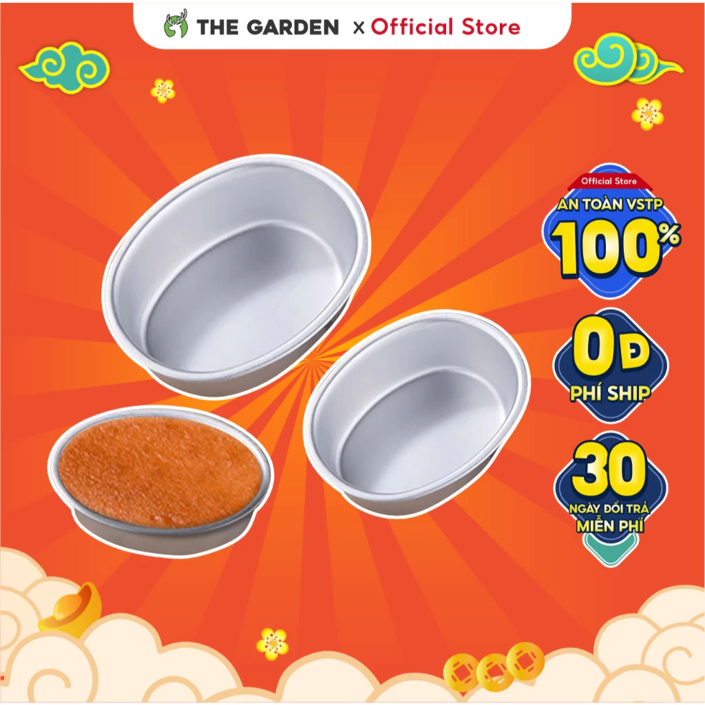 Khuôn oval nhôm đúc D03, D04 nướng bánh mỳ hoa cúc THE GARDEN