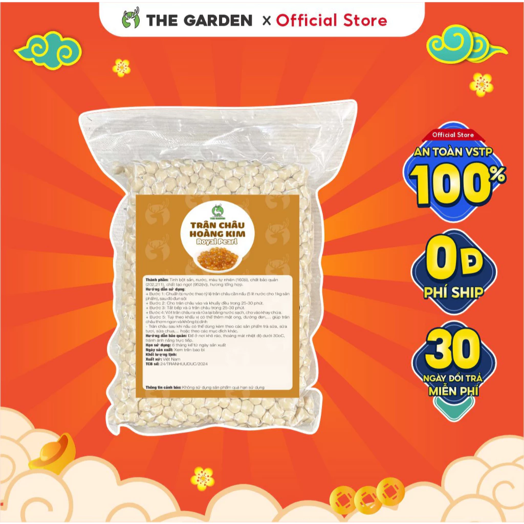 Trân Châu Hoàng Kim The Garden 500g 1kg thơm ngon dẻo dai