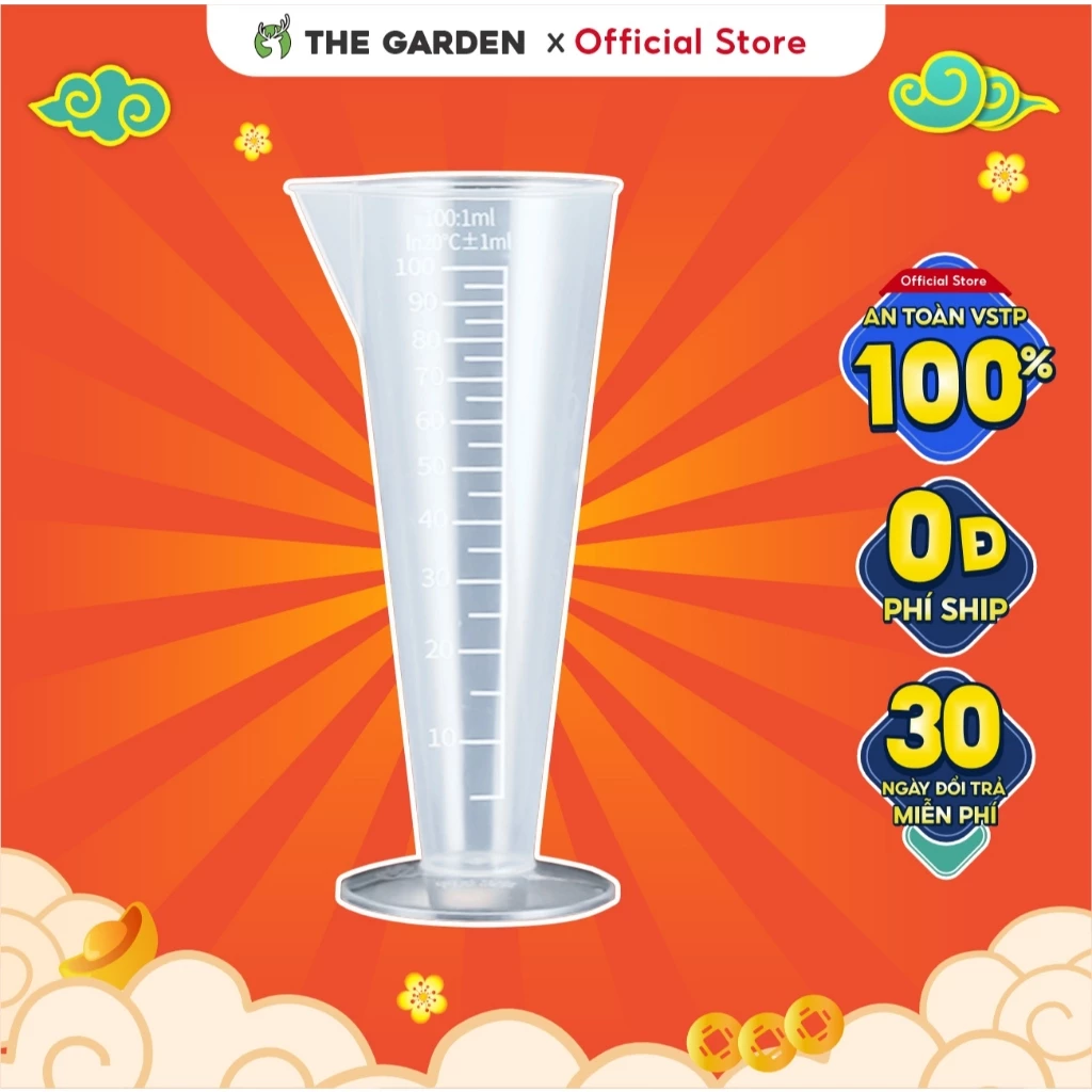 Ca đong định lượng THE GARDEN IGWT x GREENBAR dung tích 100ml không quai - Có chia vạch - Dụng cụ pha chế chính hãng