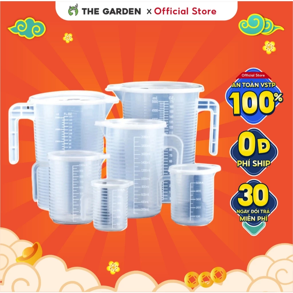 Ca đong có nắp định lượng pha chế THE GARDEN IGWT x GREENBAR dung tích 1 lít, 2 lít, 3 lít, 3.5 lít, 5 lít - THE GARDEN